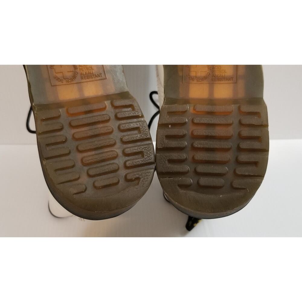 Dr Martens Leather Combat Boot White Women Sz 8 Doc AirWair 11821 Oil Resistant - Picture 10 of 15